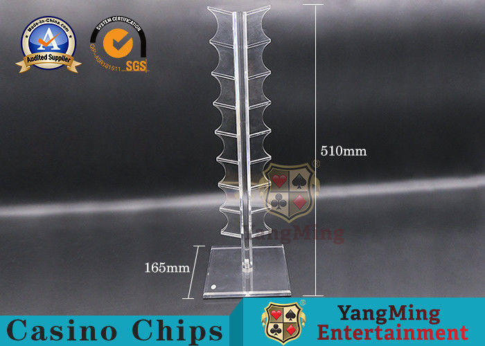 Quality 16Pcs Acrylic Round 40mm Casino Game Accessories Chip Coin Display Rack factory