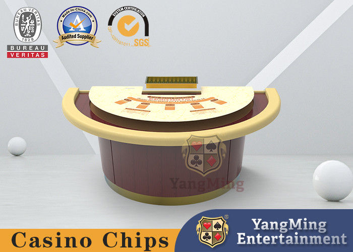 คุณภาพ MDF Board Blackjack Poker Game ตารางหมากรุกครึ่งวงกลมรอบเท้า โรงงาน