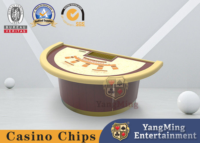 คุณภาพ MDF Board Blackjack Poker Game ตารางหมากรุกครึ่งวงกลมรอบเท้า โรงงาน