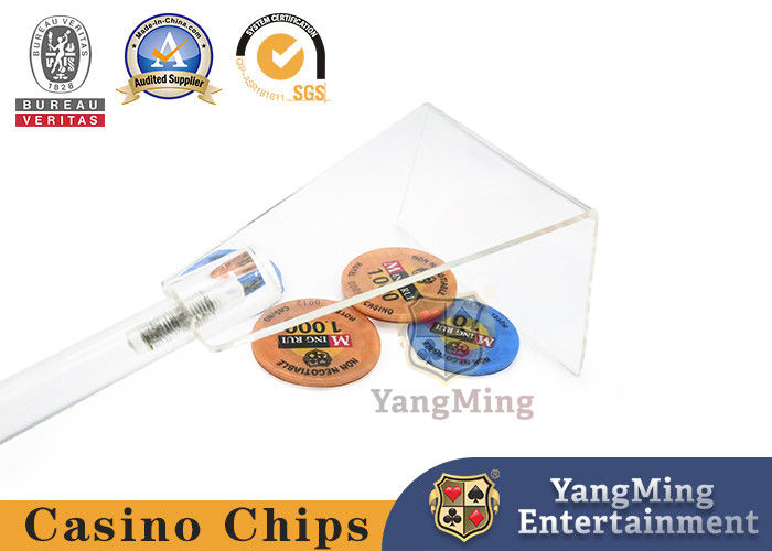 Qualidade Acessórios plásticos retráteis acrílicos transparentes grossos do jogo do casino da pá fábrica