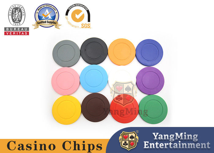 Kalite 12 Gram ABS Plastik Çeşitli Renkli Tek Renkli Oyun Kartı Çipleri Rulet Poker için fabrika
