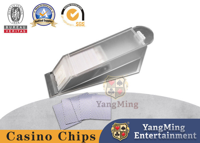 คุณภาพ โรงงาน Custom Acrylic Thick Frosted high-foot Solitaire Card Dealer เท็กซัส โฮลเดม 8 เด็คของสแตนดาร์ดปิดใบอนุญาต โรงงาน