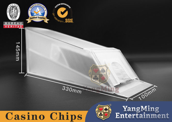 คุณภาพ โรงงาน Custom Acrylic Thick Frosted high-foot Solitaire Card Dealer เท็กซัส โฮลเดม 8 เด็คของสแตนดาร์ดปิดใบอนุญาต โรงงาน