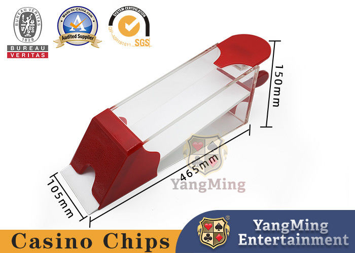 คุณภาพ 8 Deck Baccarat Blackjack Card Shuffle Shoe หนาอะคริลิก โรงงาน