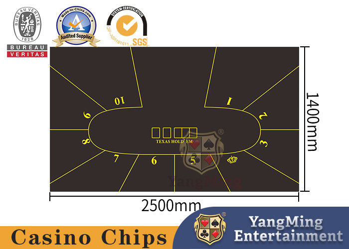 Quality 10 Players Oval Casino Baccarat Table Layout Gambling Accesories factory