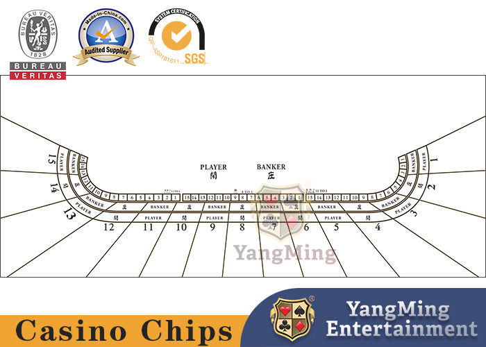 Kualitas 15 Meja Oval Baccarat Poker Waterproof Flannel Custom Design Hijau pabrik