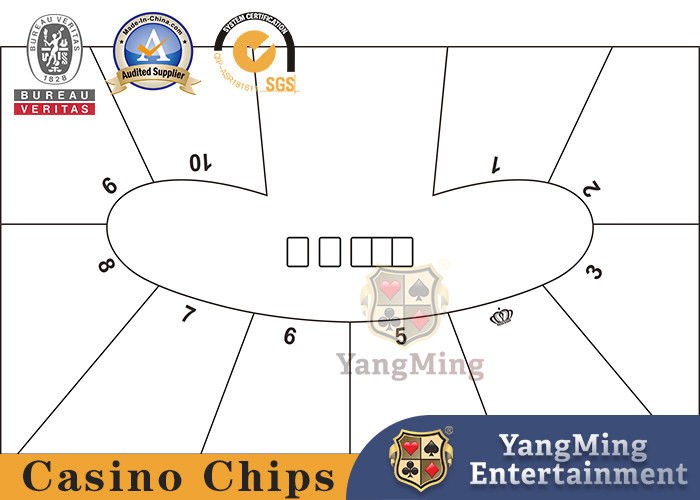 Quality Pea Oval Upgrade Design 10-Person Texas Hold'em Custom Waterproof Game Tablecloth factory