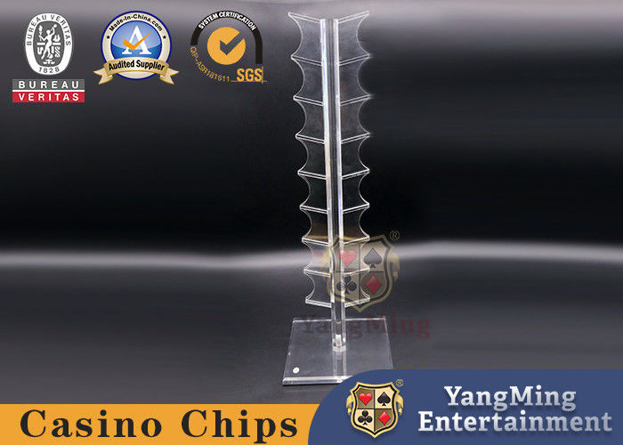Qualità Mazza acrilica standard Chip Holder Display della Tabella 8Pcs del casinò delle roulette fabbrica