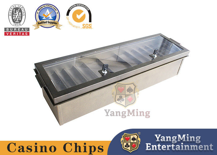 Quality 12 Grid Double-Layer Round Code Square Code With Lock Poker Clay Ceramic Chip Box Iron Chip Tray factory