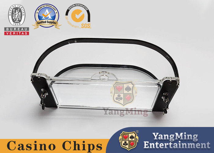Quality Roulette Poker Table Chip Box Acrylic Transparent Tape Lock Chip Box factory