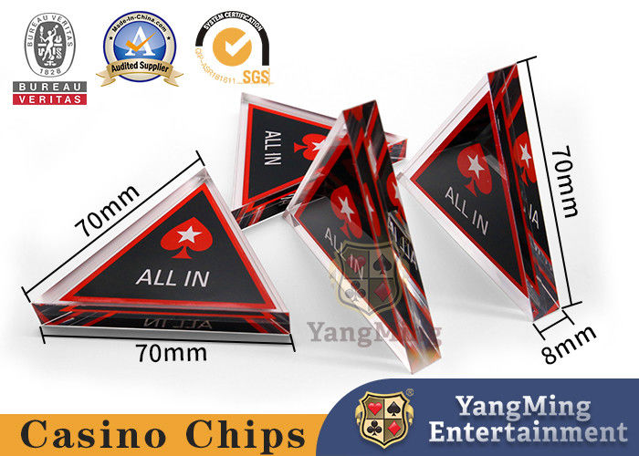 Quality High-Quality Acrylic Custom-Made Triangle Transparent Texas Red Heart ALL IN Positioning Plate factory