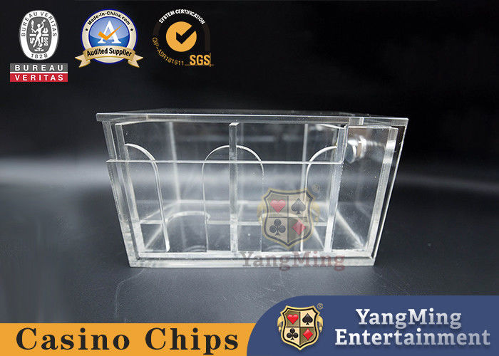 Qualité Porte-cartes entièrement transparent de baccara de jeu de poker avec la serrure usine
