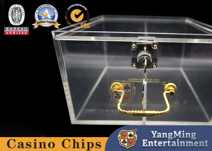 Quality Lockable Transparent Acrylic 2 Grids Casino Chip Tray Portable Customizable factory