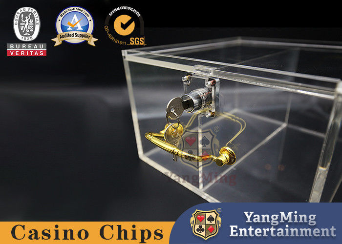 Quality Lockable Transparent Acrylic 2 Grids Casino Chip Tray Portable Customizable factory