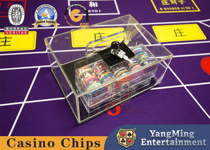 Quality Brand New Customized Transparent Portable 400-Yard Poker Chip Box With Lock factory