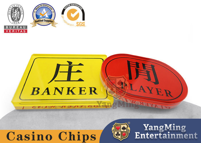 Qualidade Banqueiro vermelho e amarelo do jogo de tabela do casino de Crystal Acrylic Bet Board Baccarat do jogador fábrica