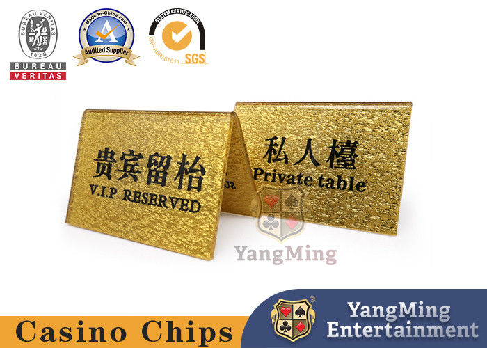 Quality Casino Table Custom Private Card Gold VIP Button Can Be Designed Logo factory