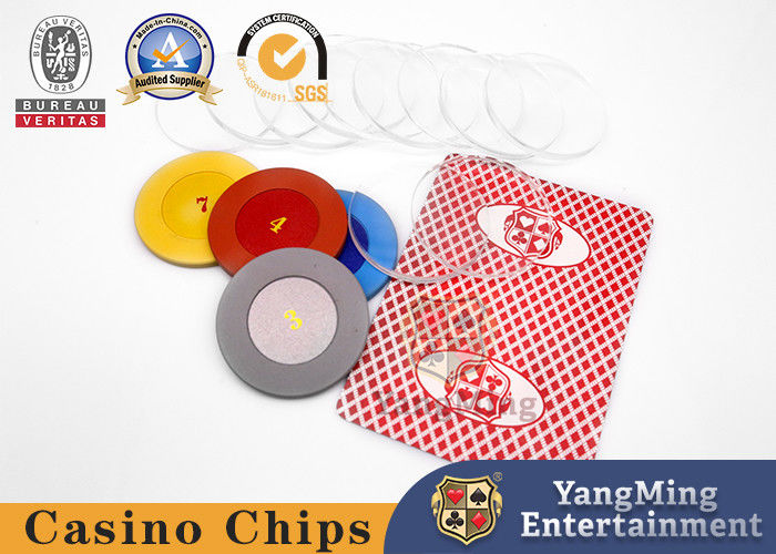 Quality Poker Table Customized Fully Transparent 40mm Round  Chip Coin Spacers factory