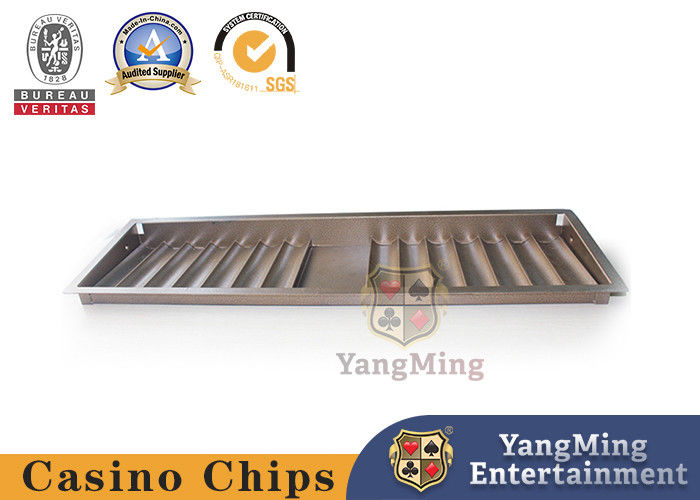 Quality Casino Baccarat Texas Metal Chip Tray Single-Layer Gold Lockable Chip Box factory