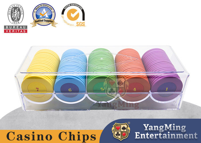 Quality Thickened Transparent Acrylic 100 Pieces Diameter 40mm With Cover Poker Table Table Top Chip Carrier factory