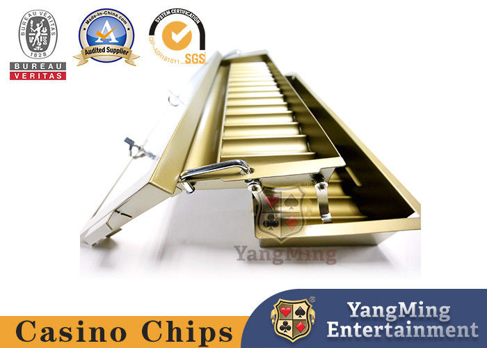 Quality Baccarat Niu Niu Customized 14 Grid Round Code Double Layer Locking Chip Tray factory