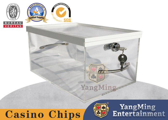 Quality Transparent Acrylic Belt Locking Make Baccarat Niuniu Black Jack Gaming Table Scrap Card Giveaway Box factory