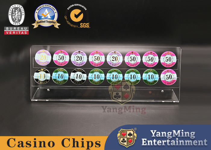 16 Horizontal Transparent Acrylic Roulette Poker Chip Stand