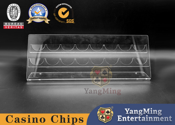 16 Horizontal Transparent Acrylic Roulette Poker Chip Stand