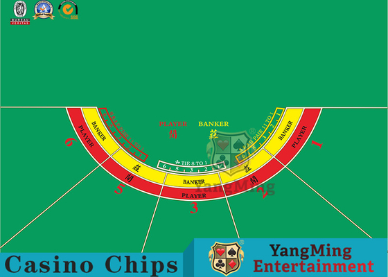 5 Players Baccarat Texas Hold'Em Casino Table Layout Customized Semicircular