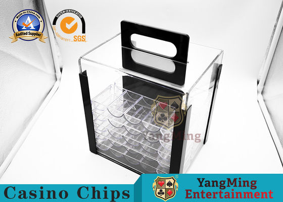 Calidad 1000 Casino Poker Clay Chip Clear Acrylic Poker Chip Carrier incluye 10 estantes para fichas fábrica
