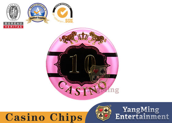 Quality Baccarat Dragon Tiger Casino Poker Chips Customized Acrylic Hot Gold Tiger With UV factory