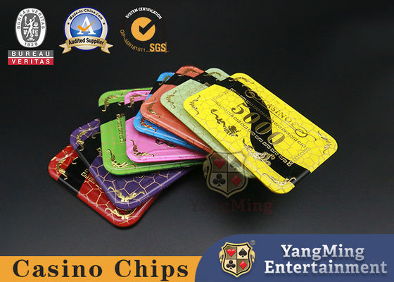 Quality 50mm Baccarat Texas Casino Poker Chips Acrylic Crystal Gilded Grid Anti Counterfeit factory