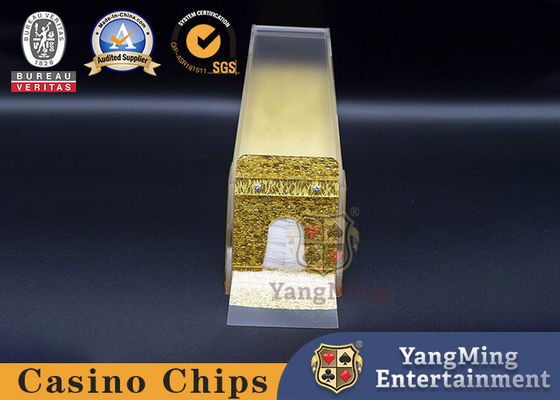 Qualidade Negociante da tabela do casino do pôquer da plataforma de Texas Poker Baccarat Polished Gold 8 da sapata do negociante do cartão feito sob encomenda fábrica