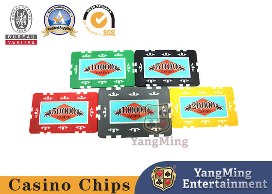 الجودة ABS 11.5g Professional Baccarat Texas Poker Chip Set أصفر أخضر أحمر اللون مصنع