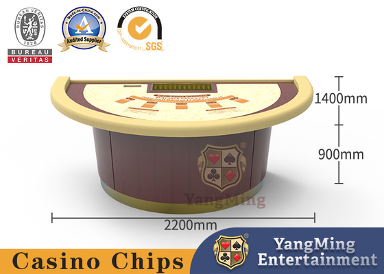 Conventional Half Round Black Jack Gambling Table With Chip Plate Casino Club