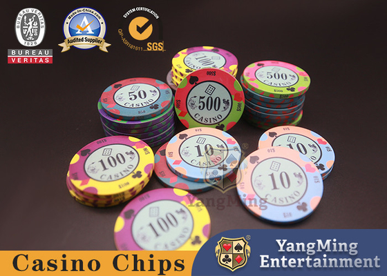 High Temp Heat Transfer Printing Casino Poker Chips For Texas Poker Competitions
