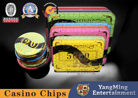 High Temperature Gilded Grid Poker Chips Design Casino Table Baccarat Acrylic Crystal Chips