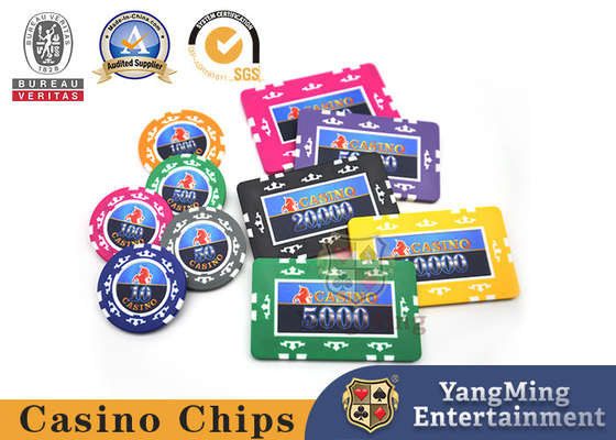 Baccarat Texas Casino Table Customized ABS Clay Poker Chip Set With Film Design And Customization