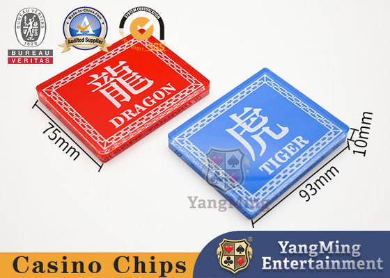 Acrylic Crystal Red Blue Dragon Tiger Poker Table Manor Leisure Positioning Card