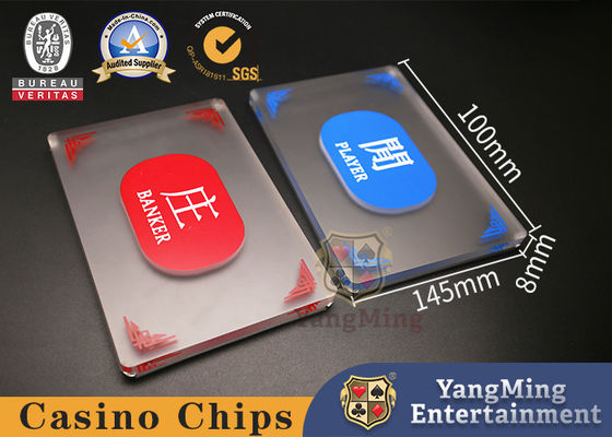 Acrylic Frosted Red And Blue Manor Idle Betting Card Baccarat Poker Casino Table