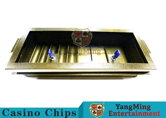 Metal Double Layer Chip Plate with Lock Baccarat Dragon Tiger Poker Table Game Chip Box