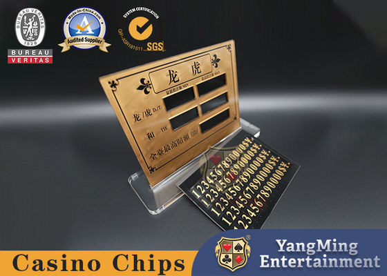 Qualità Accessori acrilici Dragon Tiger Poker Game Table Limit del gioco del casinò della matrice per serigrafia che scommette segno fabbrica