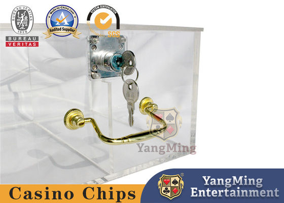 Quality Acrylic Lock Chip Box Fully Transparent Poker Chip Card Handle Gift Box factory