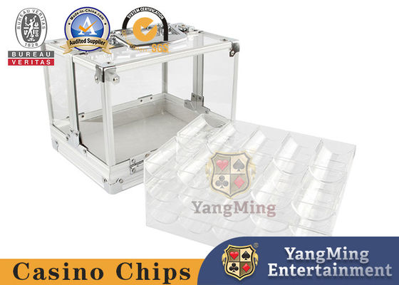 Quality Acrylic Casino Chip Case Holds 600 Poker Chips With 6 Trays factory