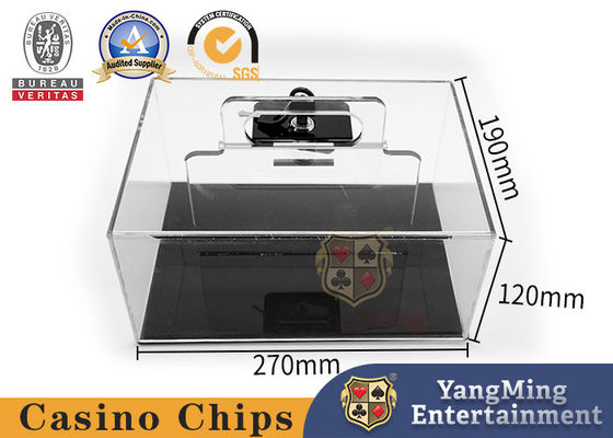 Qualità Mazza acrilica Chip Box With Lock Handheld della Tabella del casinò del baccarat fabbrica
