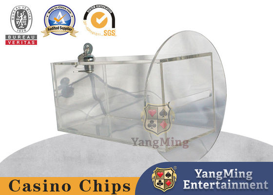 Casino poker table games Tip box acrylic transparent tape lock waste card box