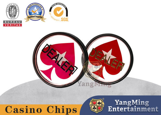 Qualidade Cartão de posicionamento de coração vermelho esculpido redondo Cartão de distribuidor transparente de acrílico Texas Poker Table Game fábrica