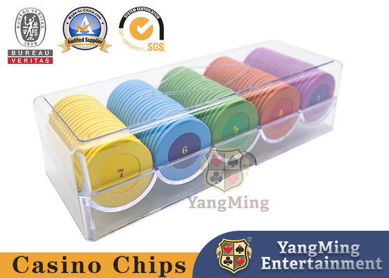 Quality Fully Transparent Casino Chip Box Baccarat Texas Tabletop With Cover Chip Case factory