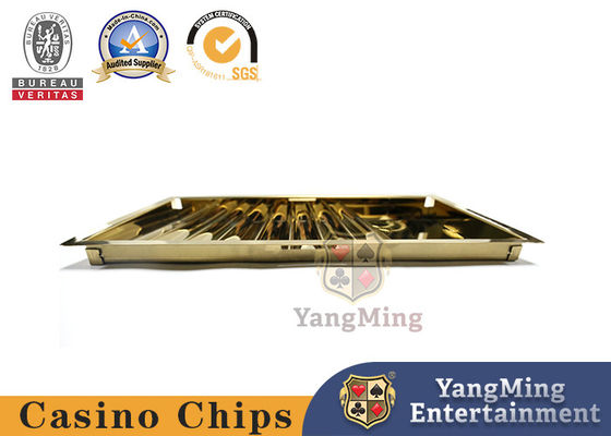 Quality Electroplated Titanium Gold Yellow Poker Chip Float With Single Layer Lock Size Customized factory