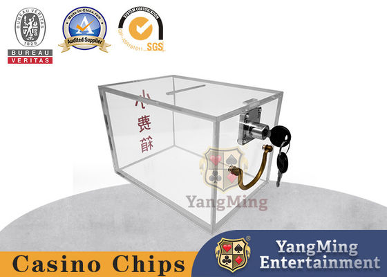 Customized Acrylic Tip Box Portable Lockable Poker Table Game Transparent Dealer Carrier